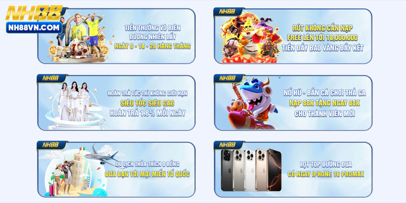 Tổng hợp chương trình khuyến mãi NH88 hấp dẫn nhất